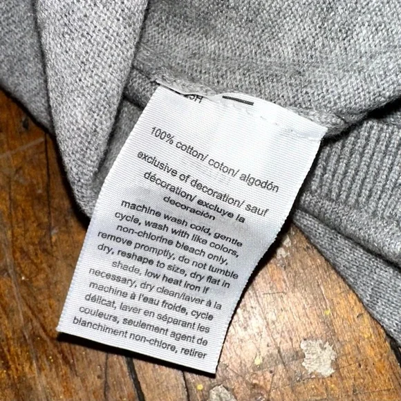 Tommy Hilfiger Sweater Mens XL Gray Dog Graphic Long Sleeve Ribbed Hem Crew Neck - Picture 7 of 7